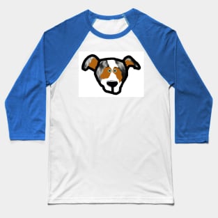 miniature american shepherd blue merle cartoon head Baseball T-Shirt